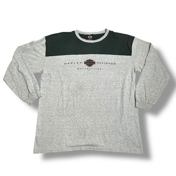 Y2K Harley Davidson Holoubek Long Sleeve XL Gray Black Alaska Biker 2000 XL - Picture 1 of 8